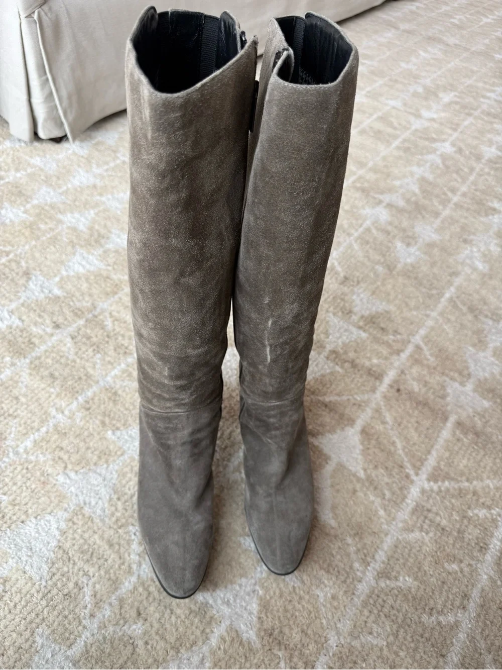 Aquatalia Gray Suede Over-the-Knee Heel Boot